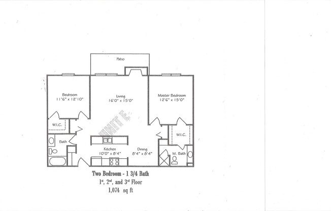 2 beds, 2 baths, 1,074 sqft, $1,149, Unit 2970-053