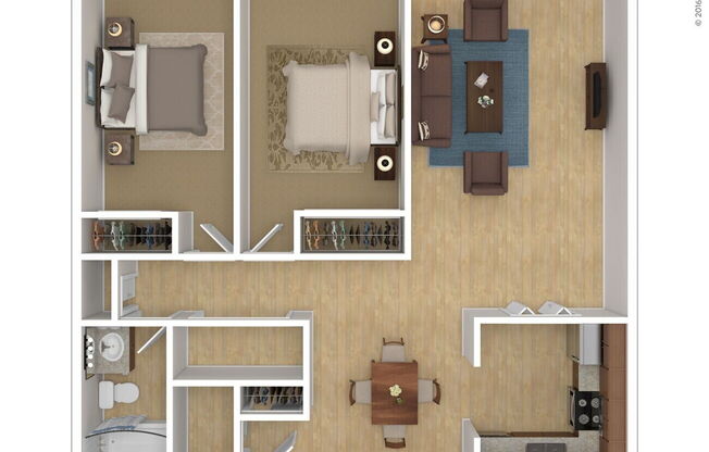 2 beds, 1 bath, 1,078 sqft, $1,594