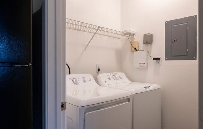 a washer and dryer in a laundry room
