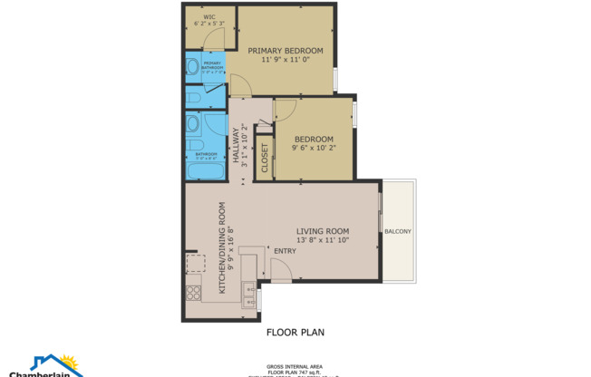 2 beds, 1.5 baths, 747 sqft, $2,295, Unit 06