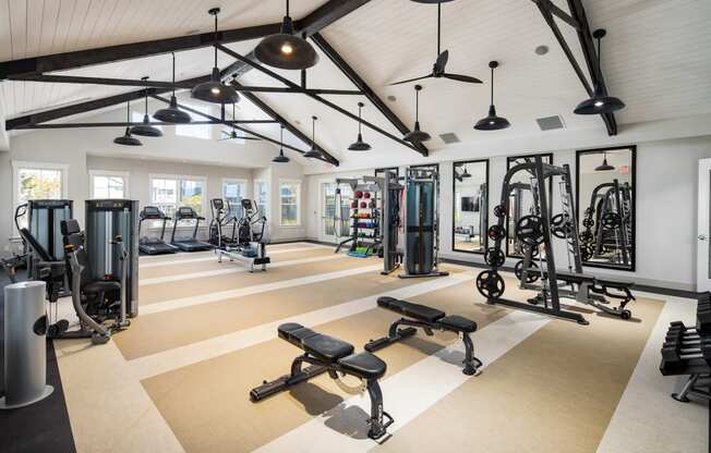 Premium fitness center with strength and cardio equipment at The Highland in Augusta, GA