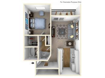 1 bed, 1 bath, 581 sqft, $1,180