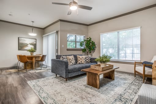 Modern Living Room at Canyon Ridge, Austin