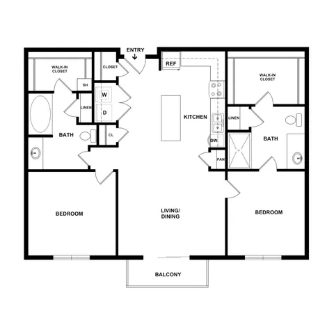 2 beds, 2 baths, 1,100 sqft, $2,085