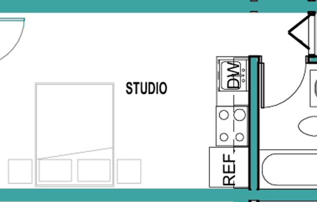 Studio, 1 bath, 275 sqft, $625, Unit 8304