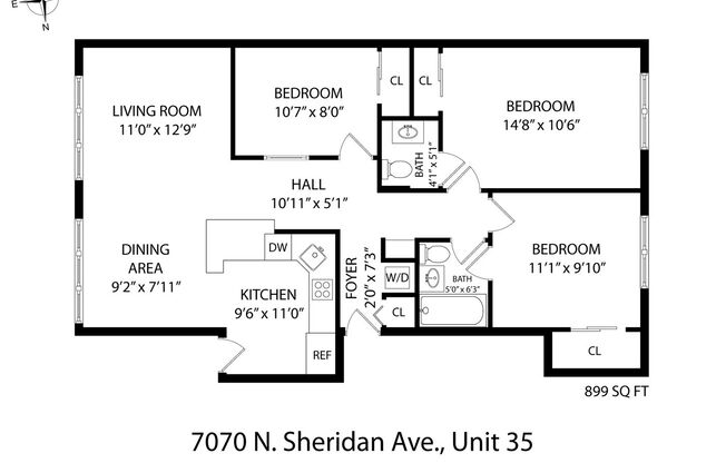 3 beds, 1.5 baths, 881 sqft, $2,750, Unit 7070-3S