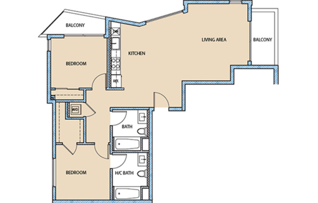 2 beds, 2 baths, 1,102 sqft, $3,292, Unit 4864 - 301