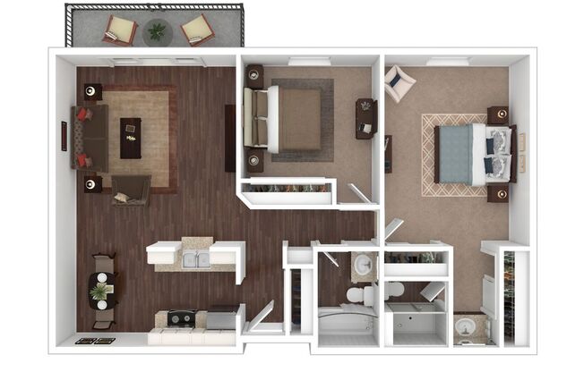 2 beds, 2 baths, 1,027 sqft, $2,495, Unit B-19