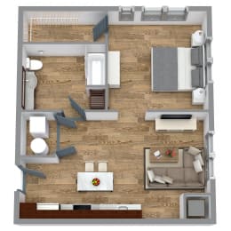 1 bed, 1 bath, 632 sqft, $2,186