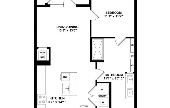 1 bed, 1 bath, 750 sqft, $1,155