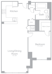 1 bed, 1 bath, 767 sqft, $2,640