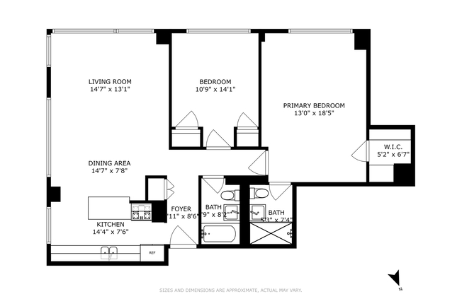 2 beds, 2 baths, 1,100 sqft, $8,500, Unit 22B