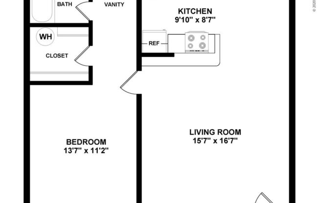 Silver Oak Apartments - One Bedroom - 1 bed - 1 bath - 726 sf