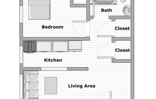 1 bed, 1 bath, 480 sqft, $764, Unit 4442-02