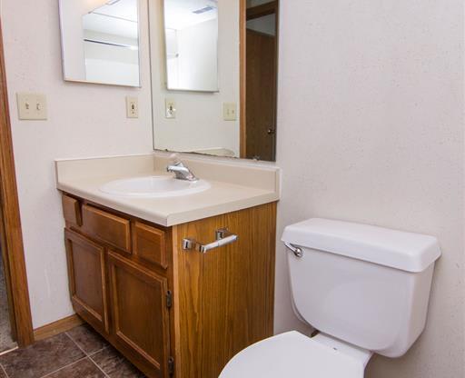 sink inside bathroom at Fountain Glen Apartments in Lincoln Nebraska