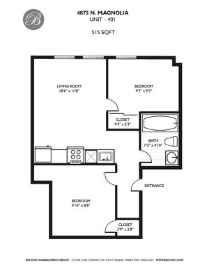 2 beds, 1 bath, $2,300, Unit 201