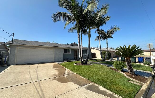 Beautifully landscaped 3BR/2BA house in Lakeside, with 2 car garage, covered patio and fenced back yard available on or about August 1, 2025.