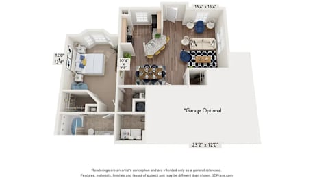 1 bed, 1 bath, 881 sqft, $1,481