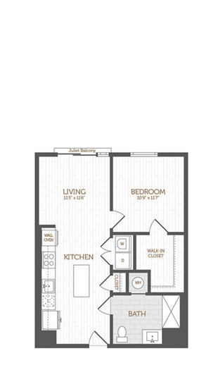 1 bed, 1 bath, 709 sqft, $3,357