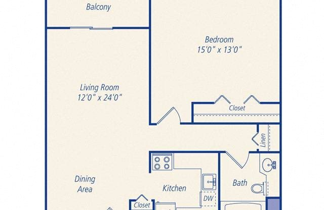 1 bed, 1 bath, 633 sqft, $2,150