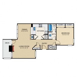 1 bed, 1 bath, 600 sqft, $955