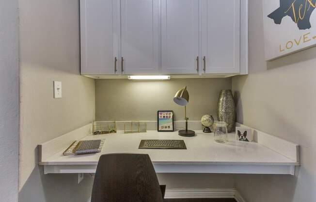Built In desks in select homes perfect for working from home at Legacy by Windsor, Plano, TX