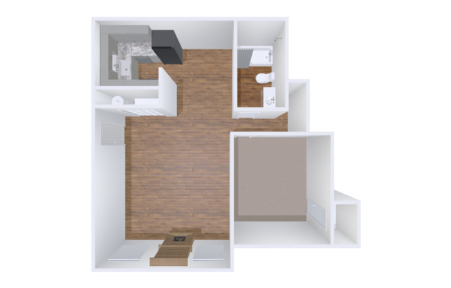 1 bed, 1 bath, 744 sqft, $770