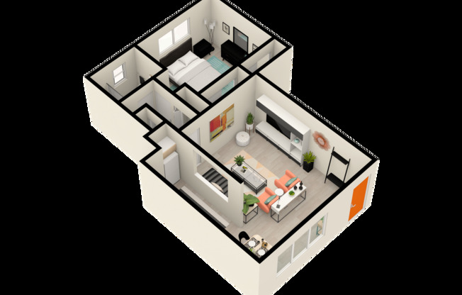 1 bed, 1 bath, 640 sqft, $1,350, Unit 203
