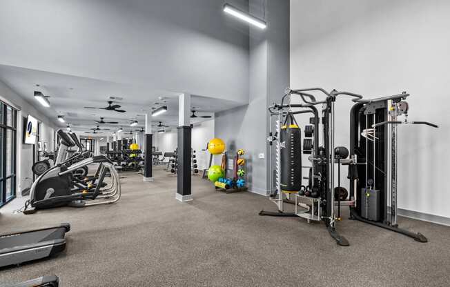 the gym at the monarch luxury apartments in des moinesaz