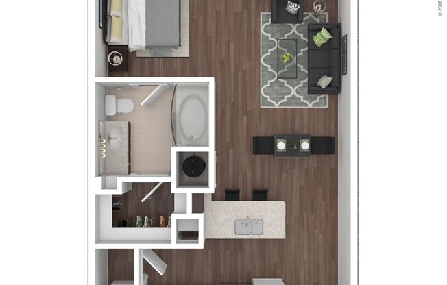 1 bed, 1 bath, 800 sqft, $402