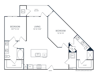 2 beds, 2 baths, 1,132 sqft, $2,525