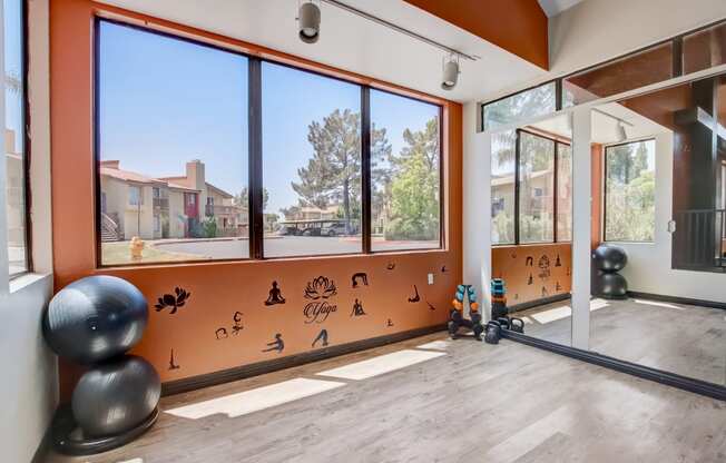 Yoga room at Glen at Mesa Apartments, Mesa, Arizona 85201