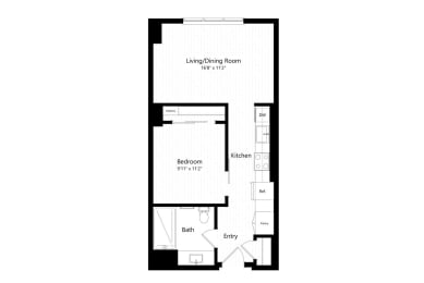 1 bed, 1 bath, 606 sqft, $2,295