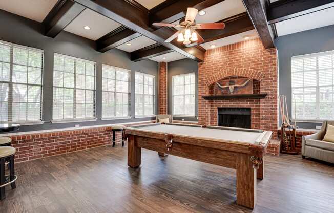 Billiards Table In Clubhouse at Hunters Hill, Texas