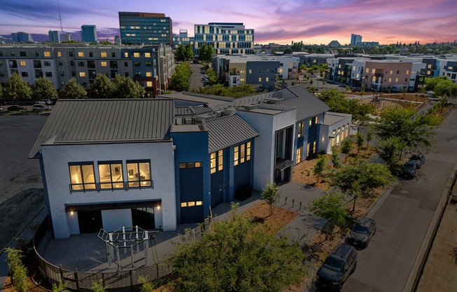 Building Exterior at Twilight