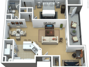 1 bed, 1 bath, 740 sqft, $1,480