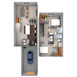 2 beds, 2 baths, 1,250 sqft, $1,825