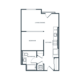 1 bed, 1 bath, 608 sqft, $2,713