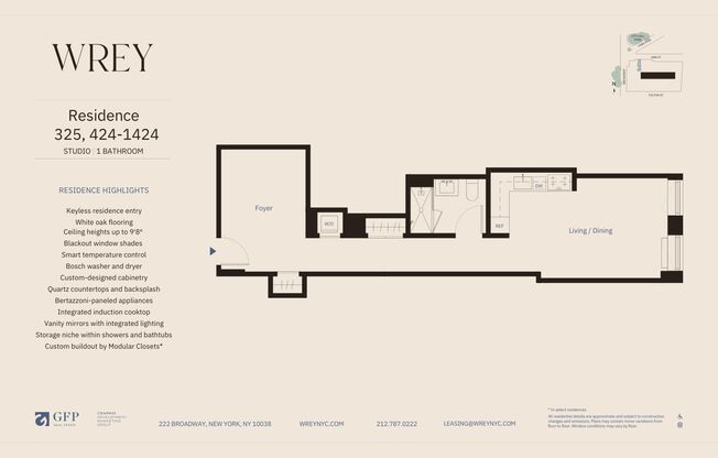 1 bed, 1 bath, $5,470, Unit 424