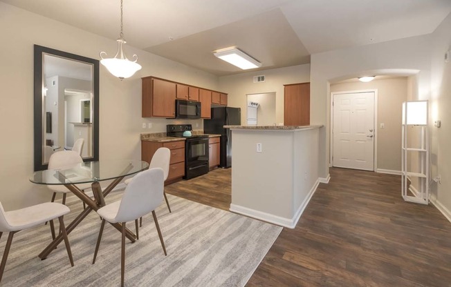 Fully Equipped Kitchens And Dining at Sterling Village Apartment Homes, California