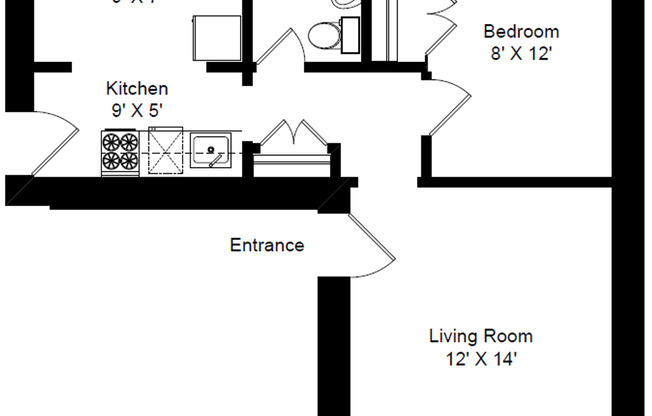 1 bed, 1 bath, 475 sqft, $1,945, Unit 233-210