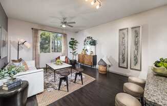 Living Room in Furnished Bedroom at Andorra Apartments