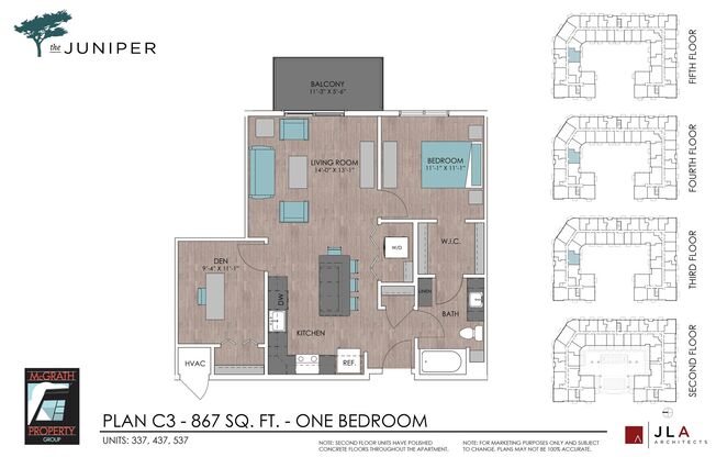 1 bed, 1 bath, 867 sqft, $1,870, Unit 437