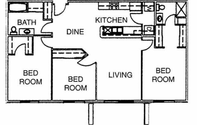 3 beds, 2 baths, 1,372 sqft, $1,325