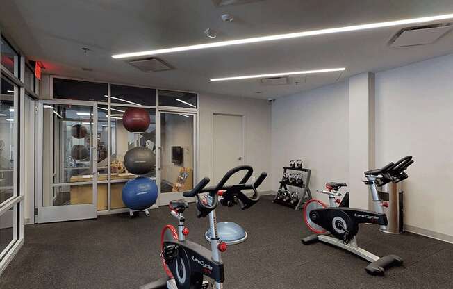 Gorgeous spinning and yoga room at Trillium Apartments, Fairfax