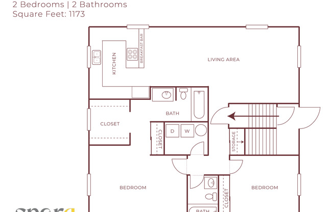 2 beds, 2 baths, 1,172 sqft, $1,625, Unit 1119
