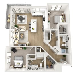 2 beds, 2 baths, 1,301 sqft, $1,974