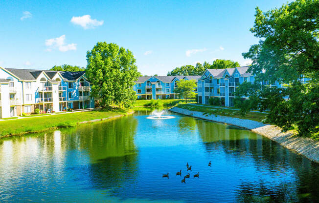 Pond Views with Wildlife at North Pointe Apartments, Elkhart, Indiana