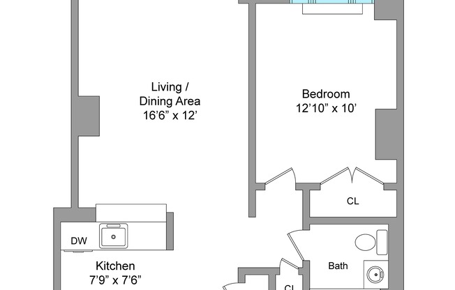 1 bed, 1 bath, 600 sqft, $5,500, Unit 7E