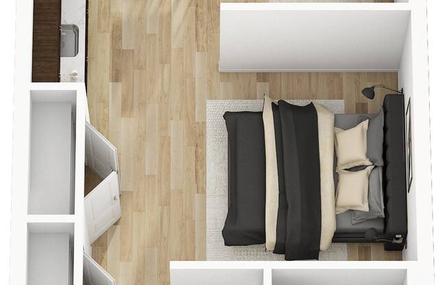 Studio, 1 bath, 590 sqft, $1,523